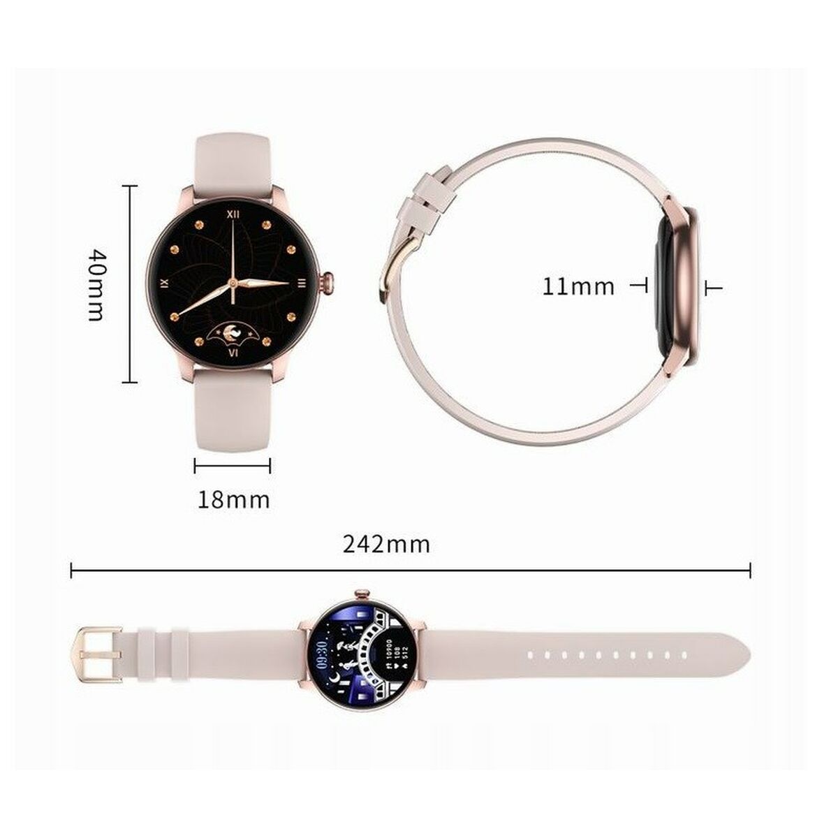 Smartwatch Oromed LADY GOLD NEXT Golden Yes 1,09″
