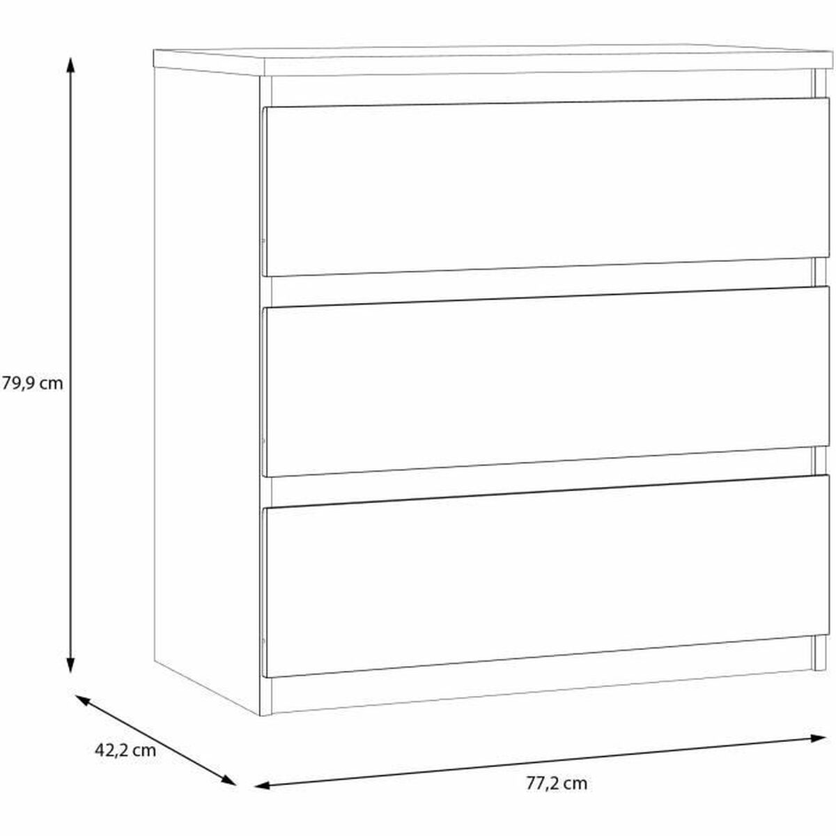 Chest of drawers CHELSEA  Grey Anthracite 77,2 x 42,2 x 79,9 cm