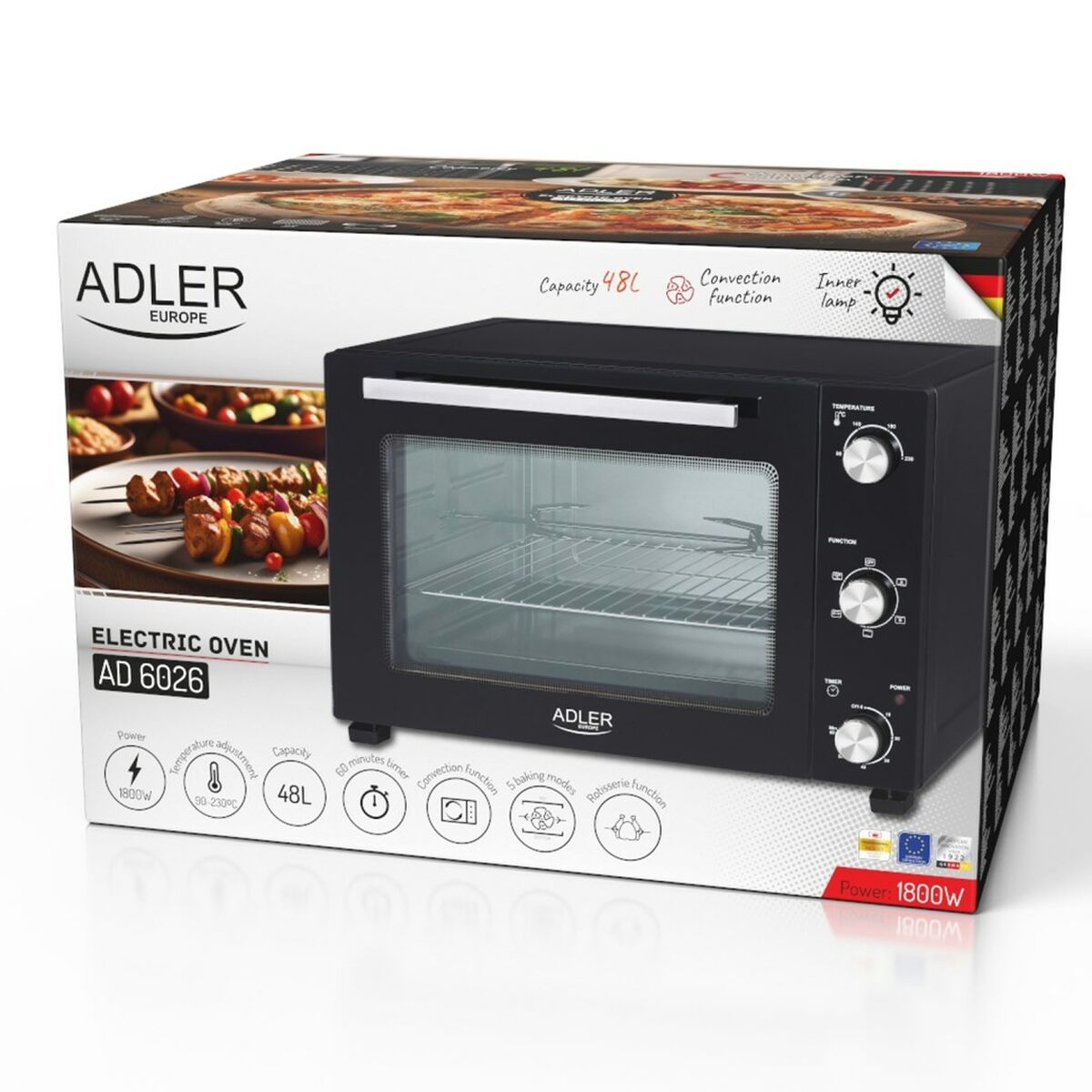 Camping stove Adler AD 6026 1500 W 1800 W