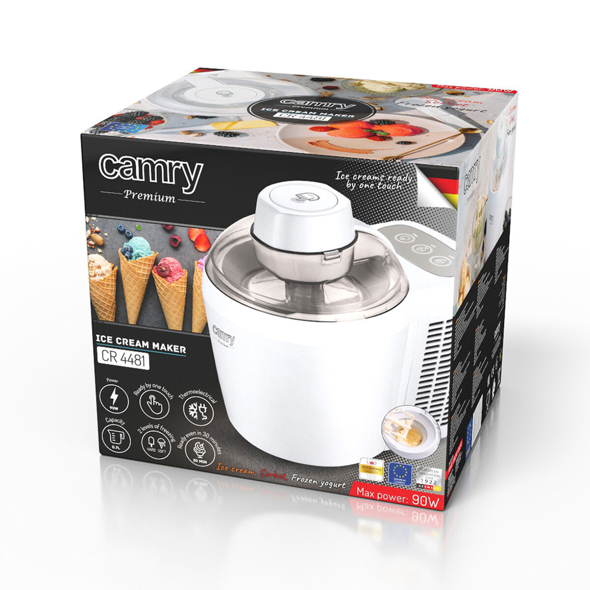 Ice Cream Maker Camry CR 4481 White Acrylic 90 W