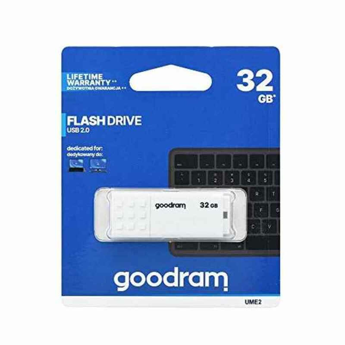 USB stick GoodRam UME2-0320W0R11 5 MB/s-20 MB/s White 32 GB USB stick GoodRam UME2-0320W0R11 5 MB/s-20 MB/s White 32 GB