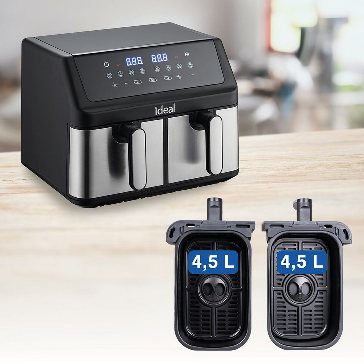 Air Fryer Eldom IK1500 dualcrisp Black 2000 W 9 L