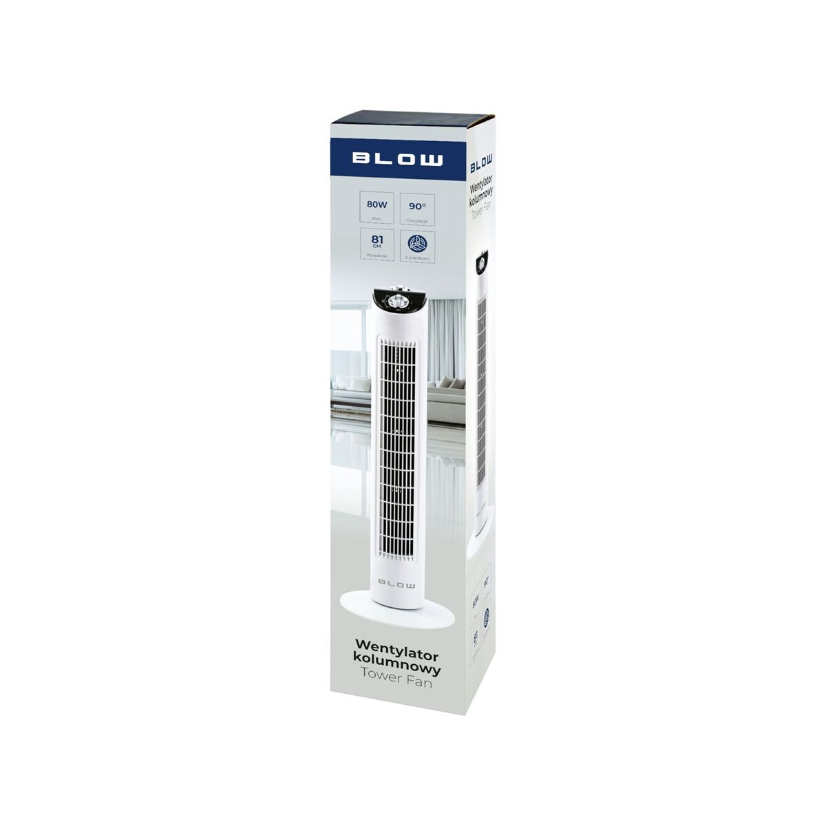 Freestanding Fan Blow 44-073# White 80 W