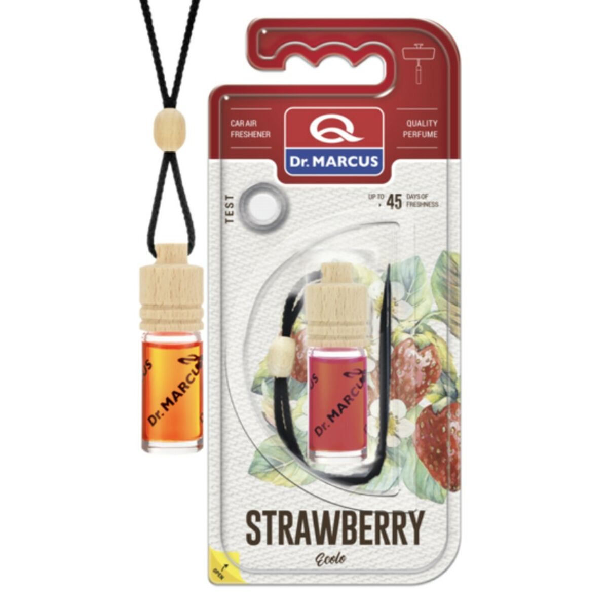 Car Air Freshener Dr Marcus Ecolo Strawberry 4,5 ml Wood Crystal Fragrance Pendant 4 Pieces Car Air Freshener Dr Marcus Ecolo Strawberry 4,5 ml Wood Crystal Fragrance Pendant 4 Pieces