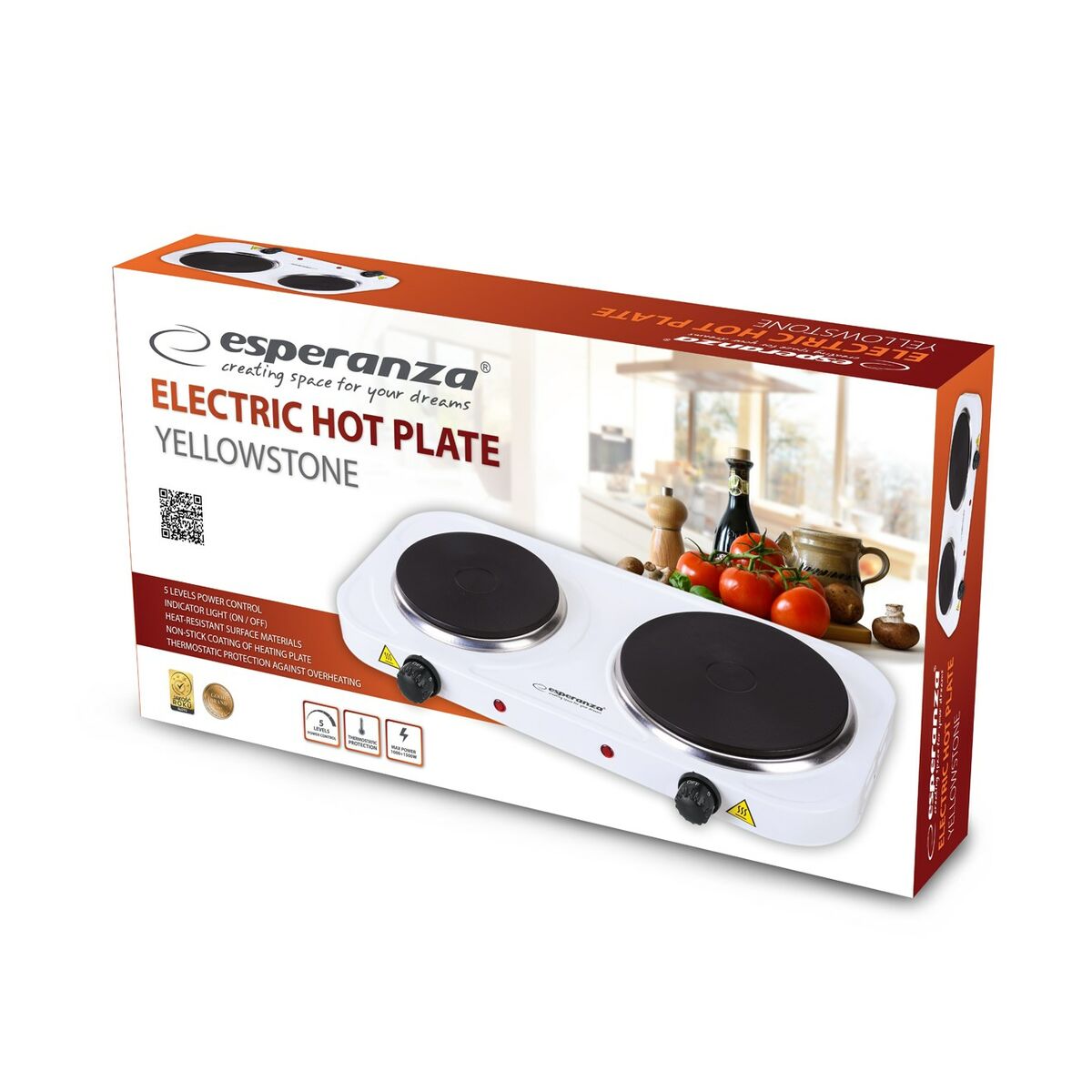 Induction Hot Plate Esperanza EKH014W 48 cm 1500 W 2500 W