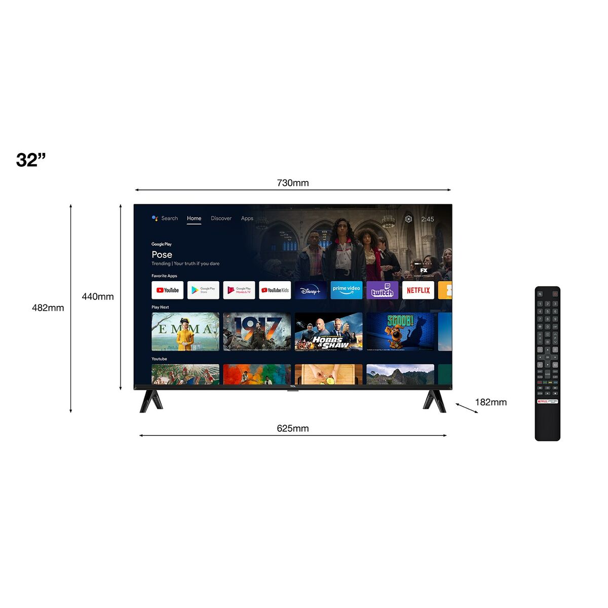 Smart TV TCL S54 Series 32S5400AF 32″ Full HD LED HDR D-LED HDR10 Direct-LED