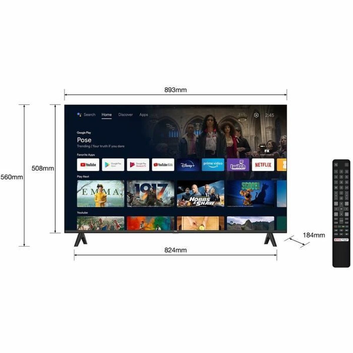 Smart TV TCL 40″ Full HD LED HDR D-LED HDR10
