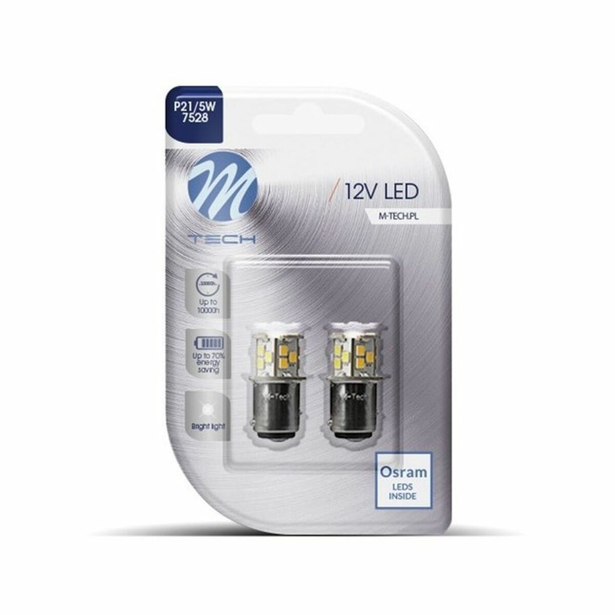 Car Bulb M-Tech MTECLB113W P21/5W SMD 2835 1,32 W 12 V Cool White White Car Bulb M-Tech MTECLB113W P21/5W SMD 2835 1,32 W 12 V Cool White White