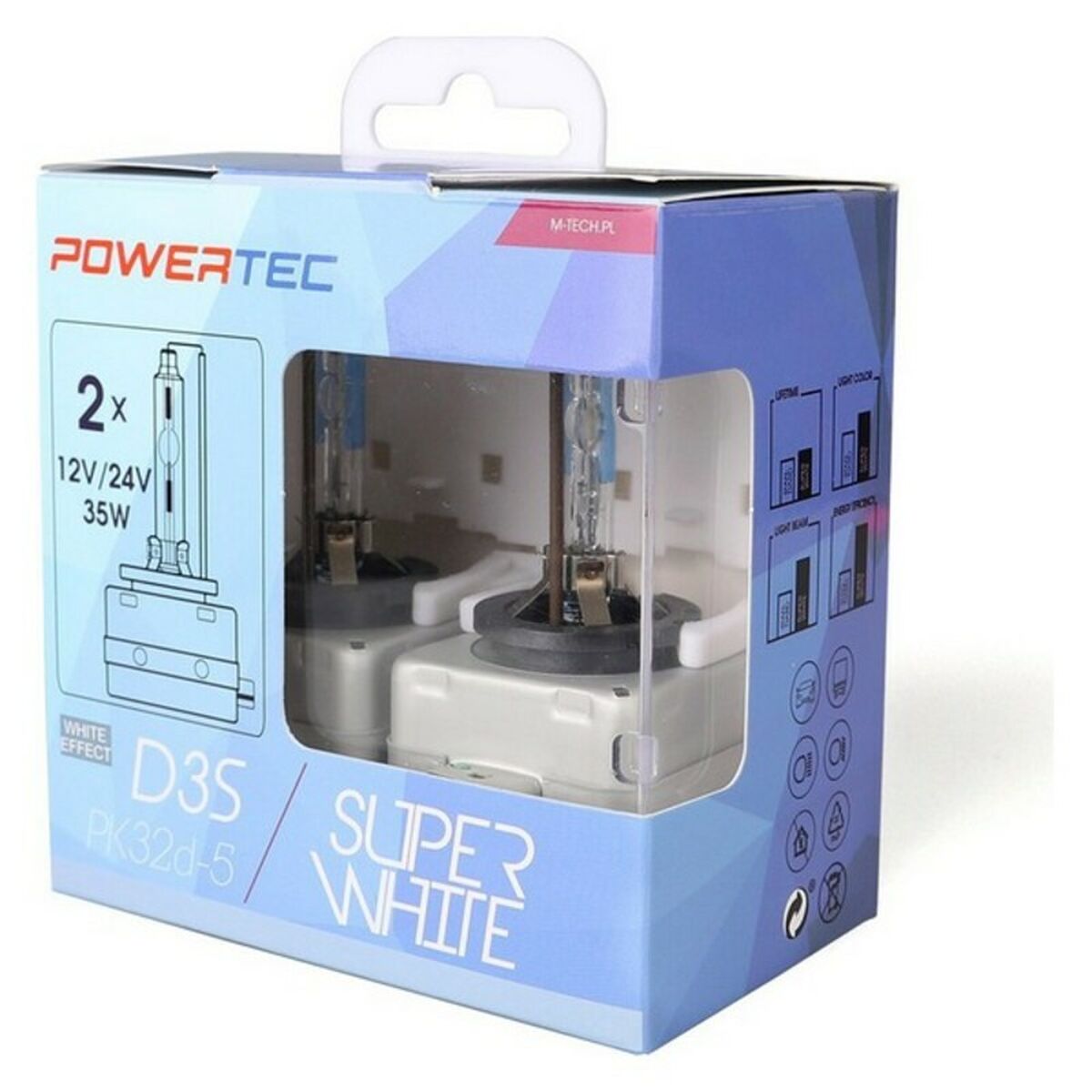 Car Bulb MTECPTZSWD3S-DUO M-Tech MTECPTZSWD3S-DUO D3S 35W 12/24V (2 Pieces)