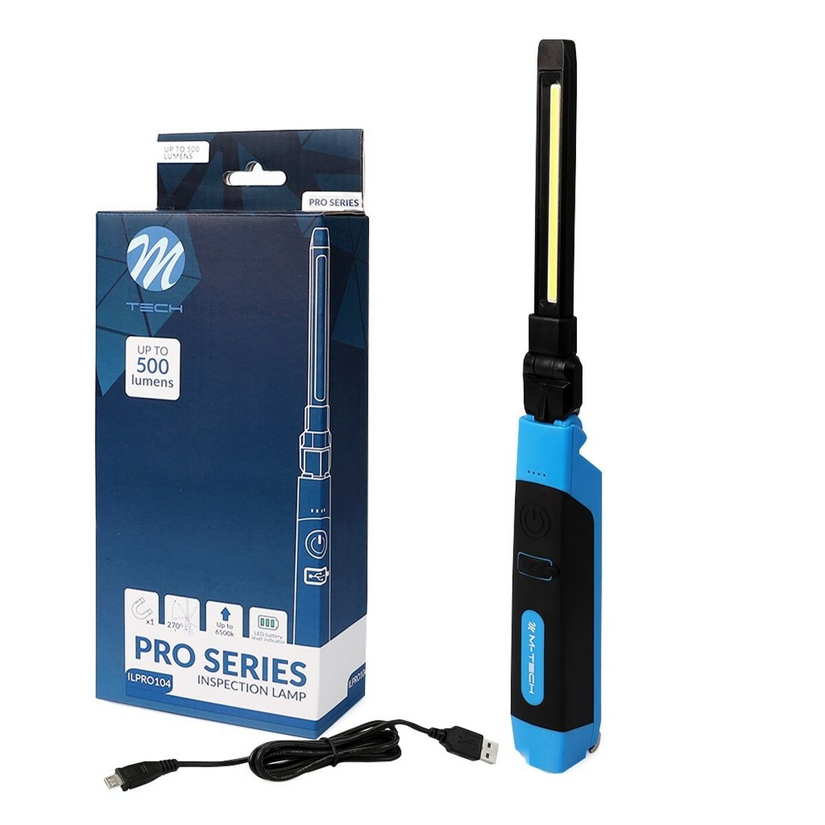 Work Light M-Tech ILPRO104 500 lm Black/Blue Work Light M-Tech ILPRO104 500 lm Black/Blue
