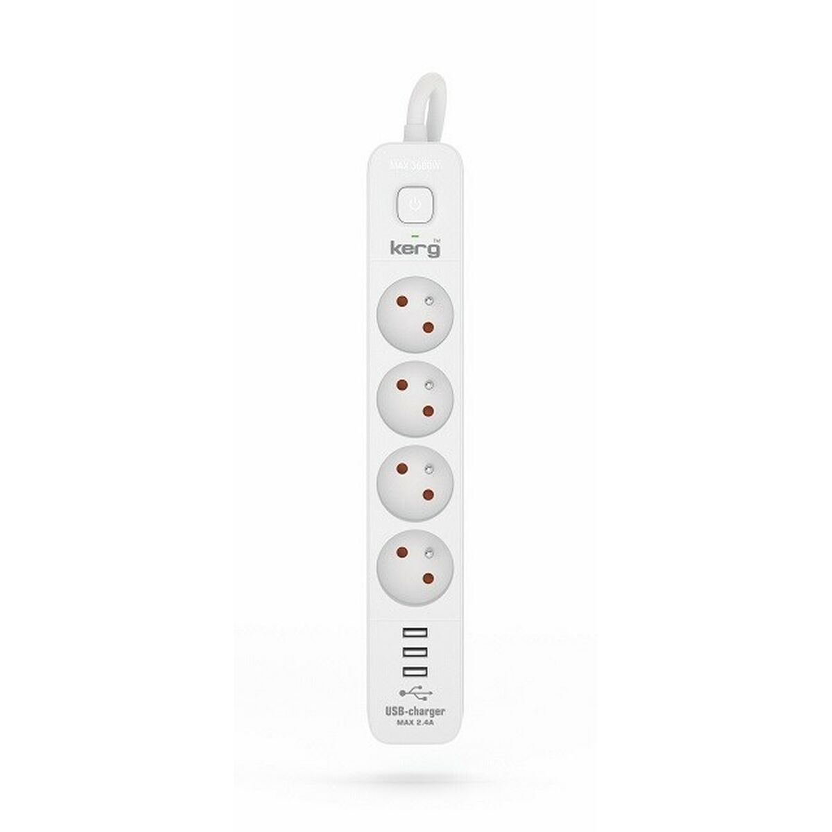 4-socket plugboard with power switch Kerg M02414 (3 m)