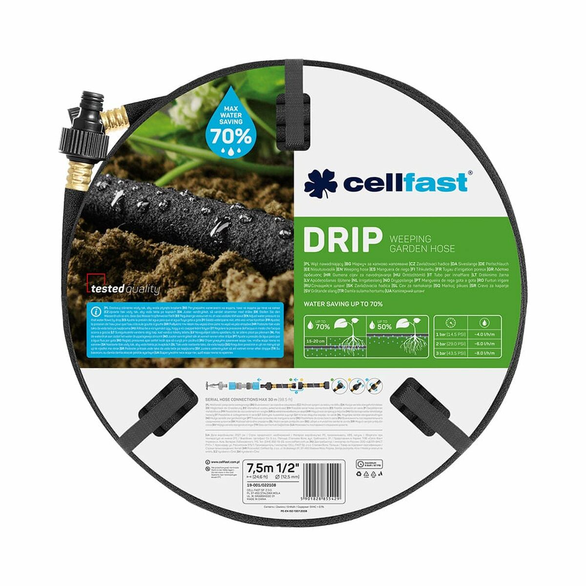 Drip pipe Cellfast 7,5 m  12,5 mm Drip watering Drip pipe Cellfast 7,5 m  12,5 mm Drip watering