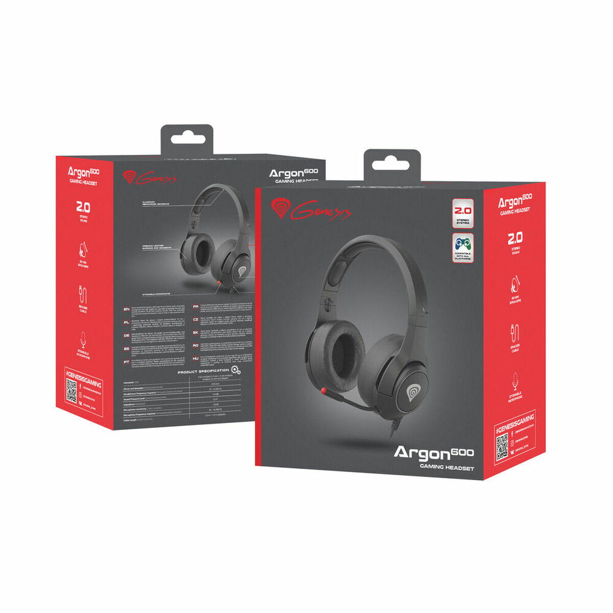 Headphones with Microphone Genesis NSG-1658 Black