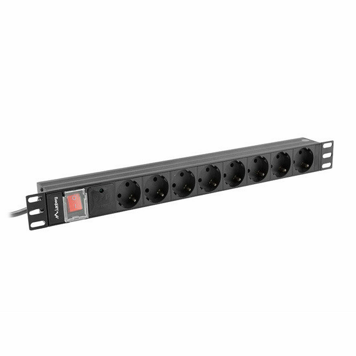 Schuko 19″ 8 Way Multi-socket Adapter Lanberg PDU-08F-0200-BK (2 m)