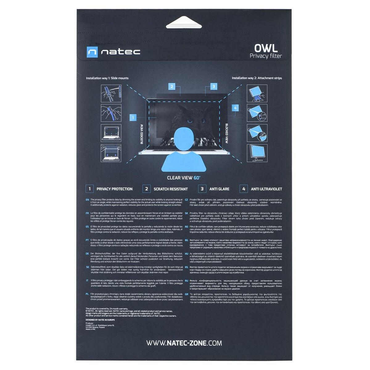 Privacy Filter for Monitor Natec NFP-2288