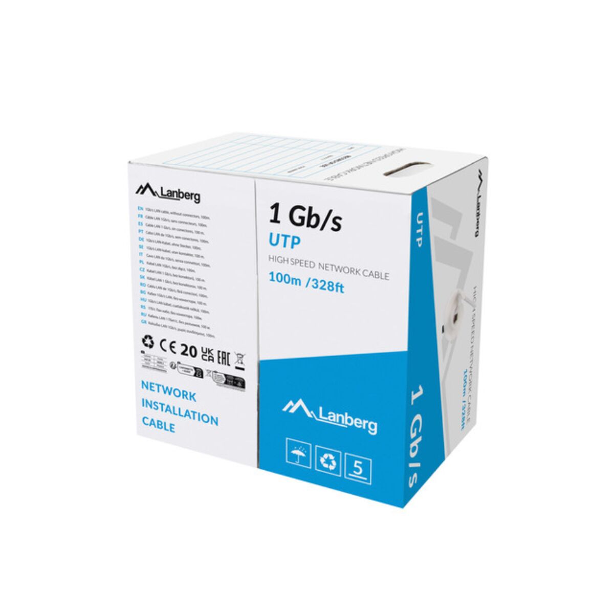 UTP Category 6 Rigid Network Cable Lanberg LCU6-10CC-0100-S Grey 100 m UTP Category 6 Rigid Network Cable Lanberg LCU6-10CC-0100-S Grey 100 m