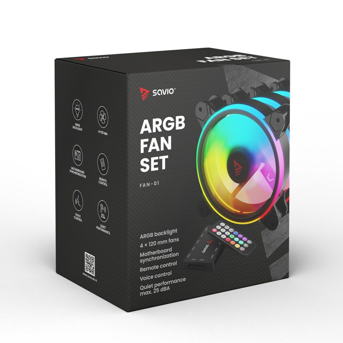 Box Ventilator Savio FAN-01 ARGB  12 cm