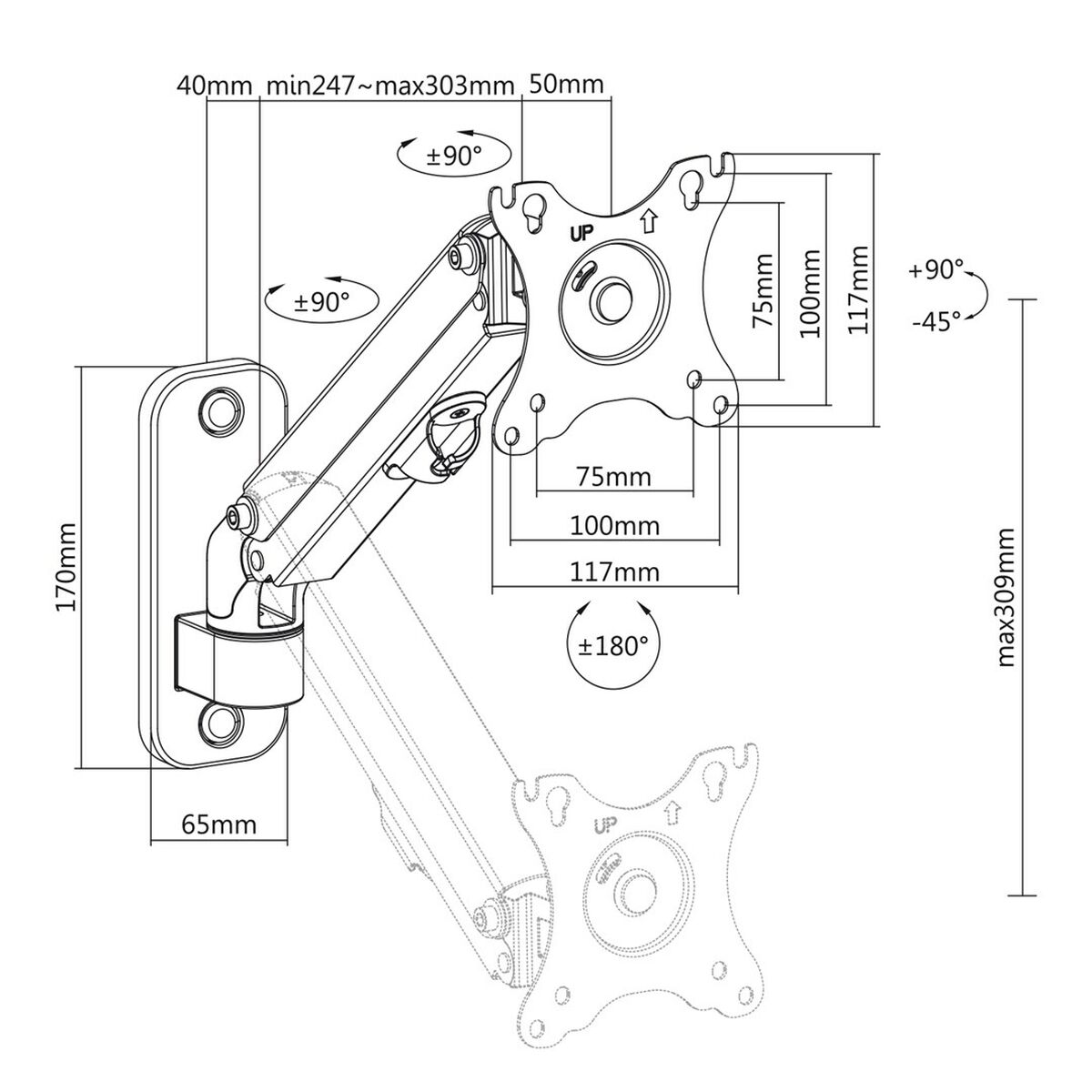 Wall Bracket MacLean MC-458 17″ 27″