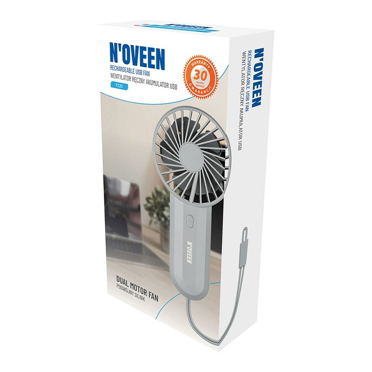 USB Ventilator N’oveen F220 Grey 5 W