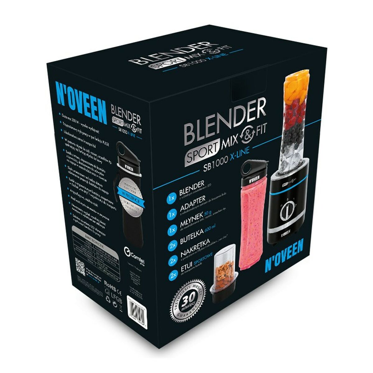 Cup Blender N’oveen SB1000 Black 300 W 600 ml