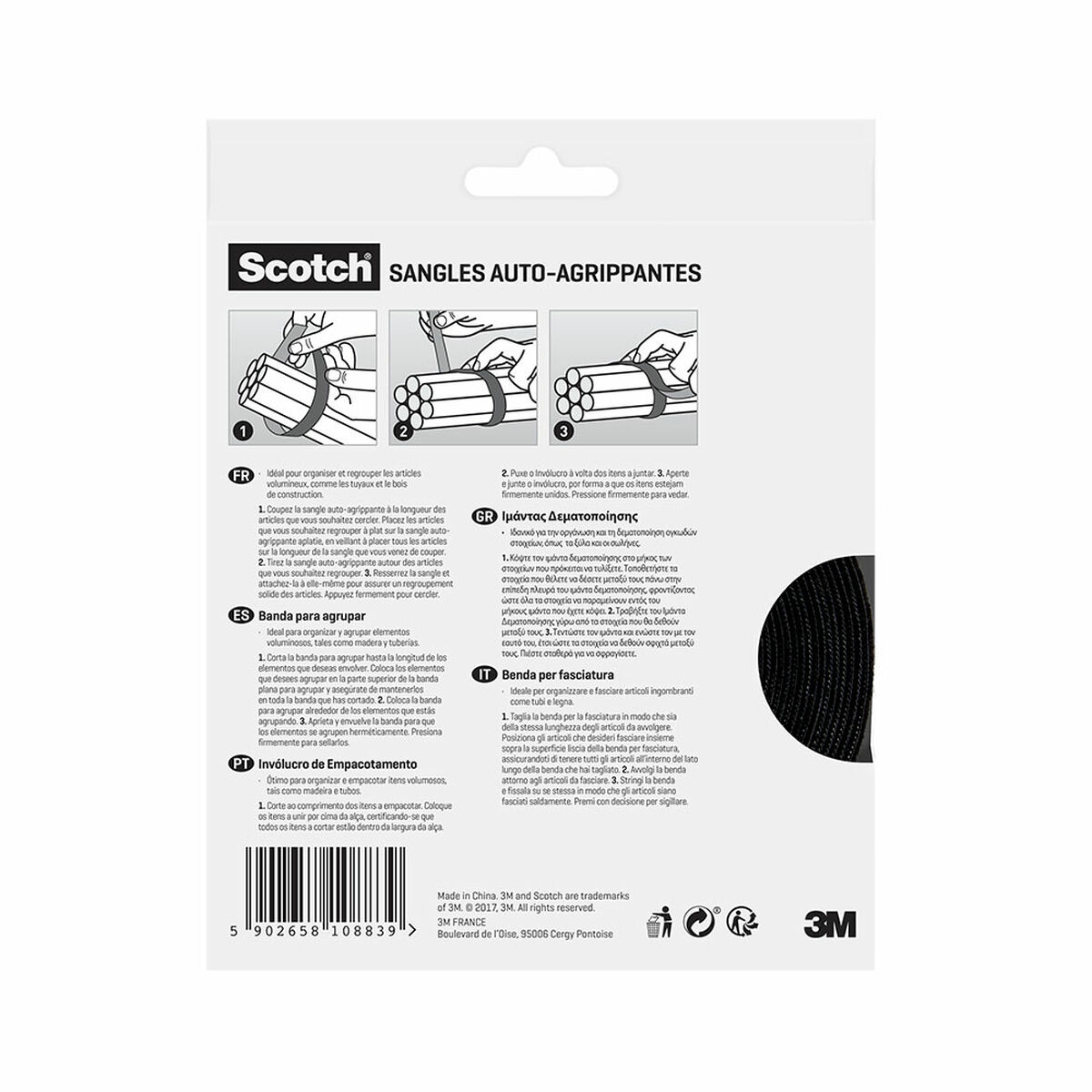 Cable holder Scotch Black 38,1 MM X 9,1 M