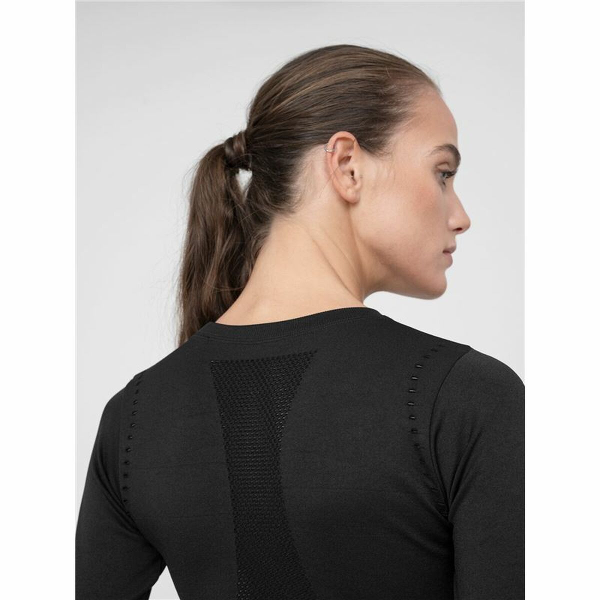Women’s long sleeve T-shirt PURE FORCE H4Z22 TSDLF010  4F Black Multicolour (M/L)