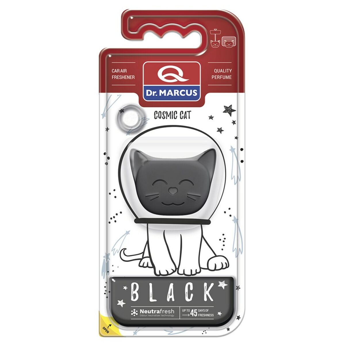 Car Air Freshener Dr Marcus COSMIC CAT BLACK black Plastic
