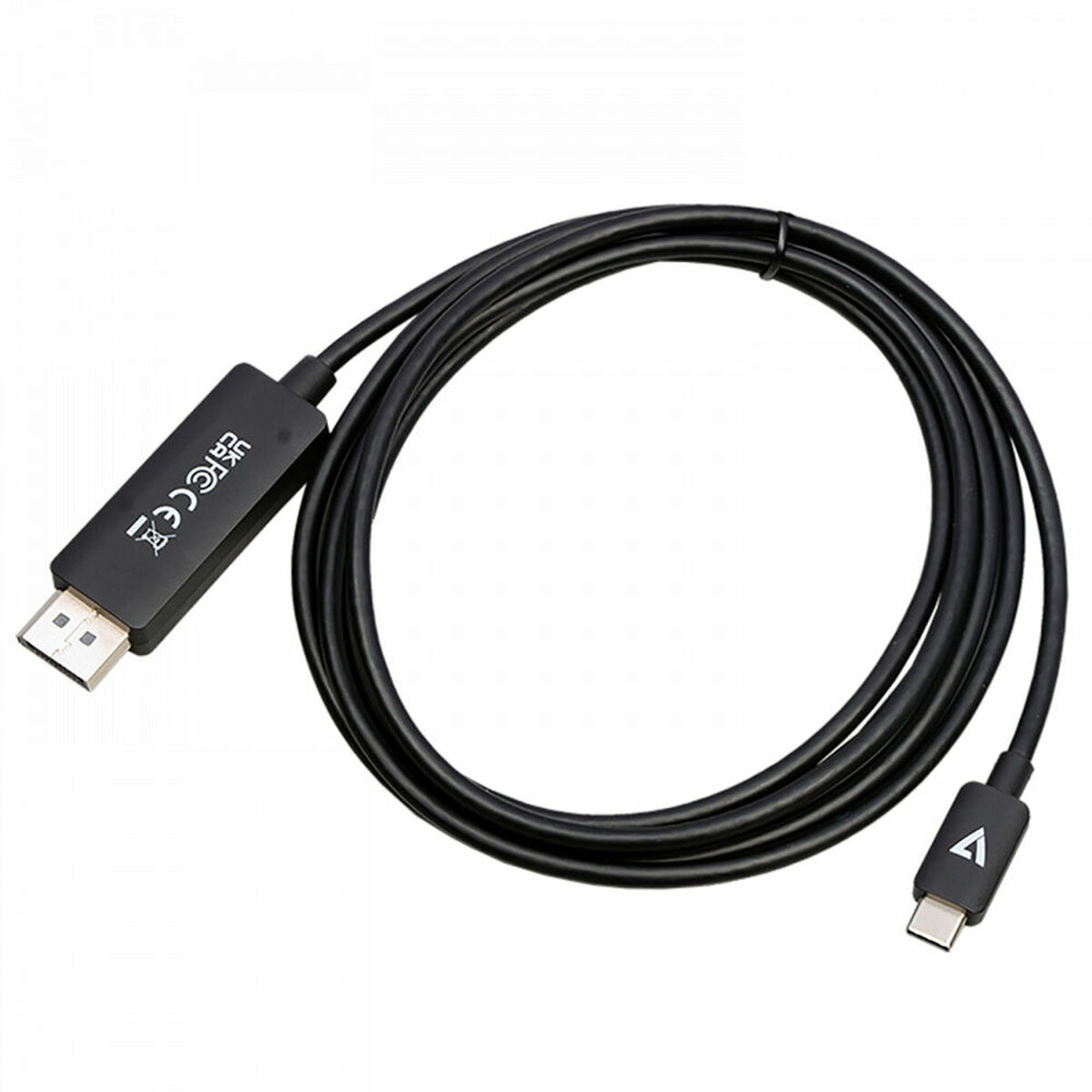 USB-C to DisplayPort Adapter V7 V7USBCDP14-2M Black 2 m 8K Ultra HD