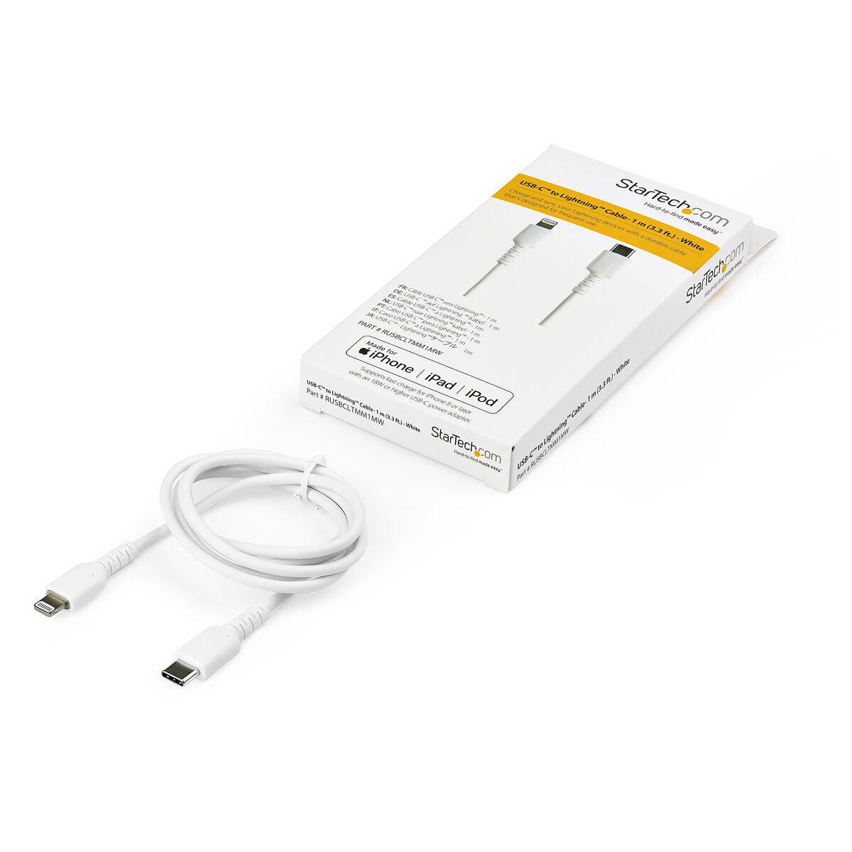 USB to Lightning Cable Startech RUSBCLTMM1MW White 1 m USB to Lightning Cable Startech RUSBCLTMM1MW White 1 m