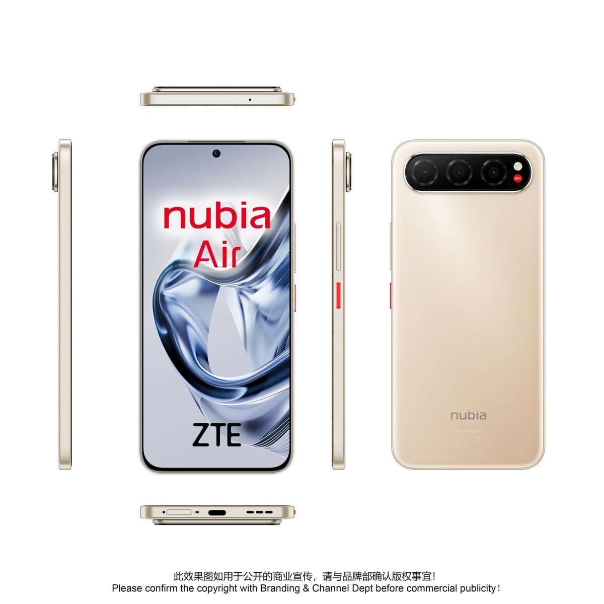 Smartphone ZTE Nubia Air 5G 6,78″ Unisoc 8 GB RAM 256 GB Golden