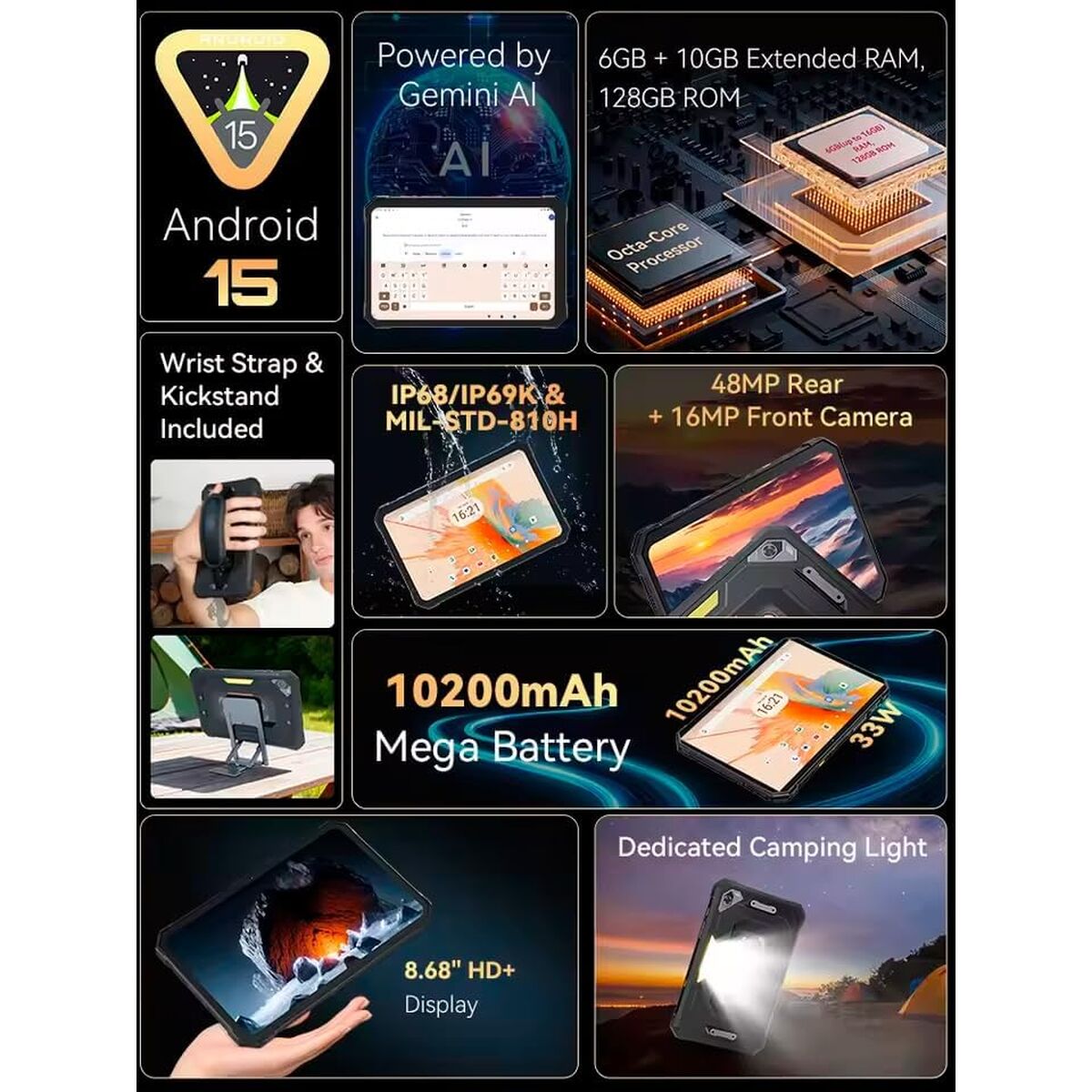 Tablet Cubot KING KONG MINI 6 GB RAM 128 GB 8,7″ Black