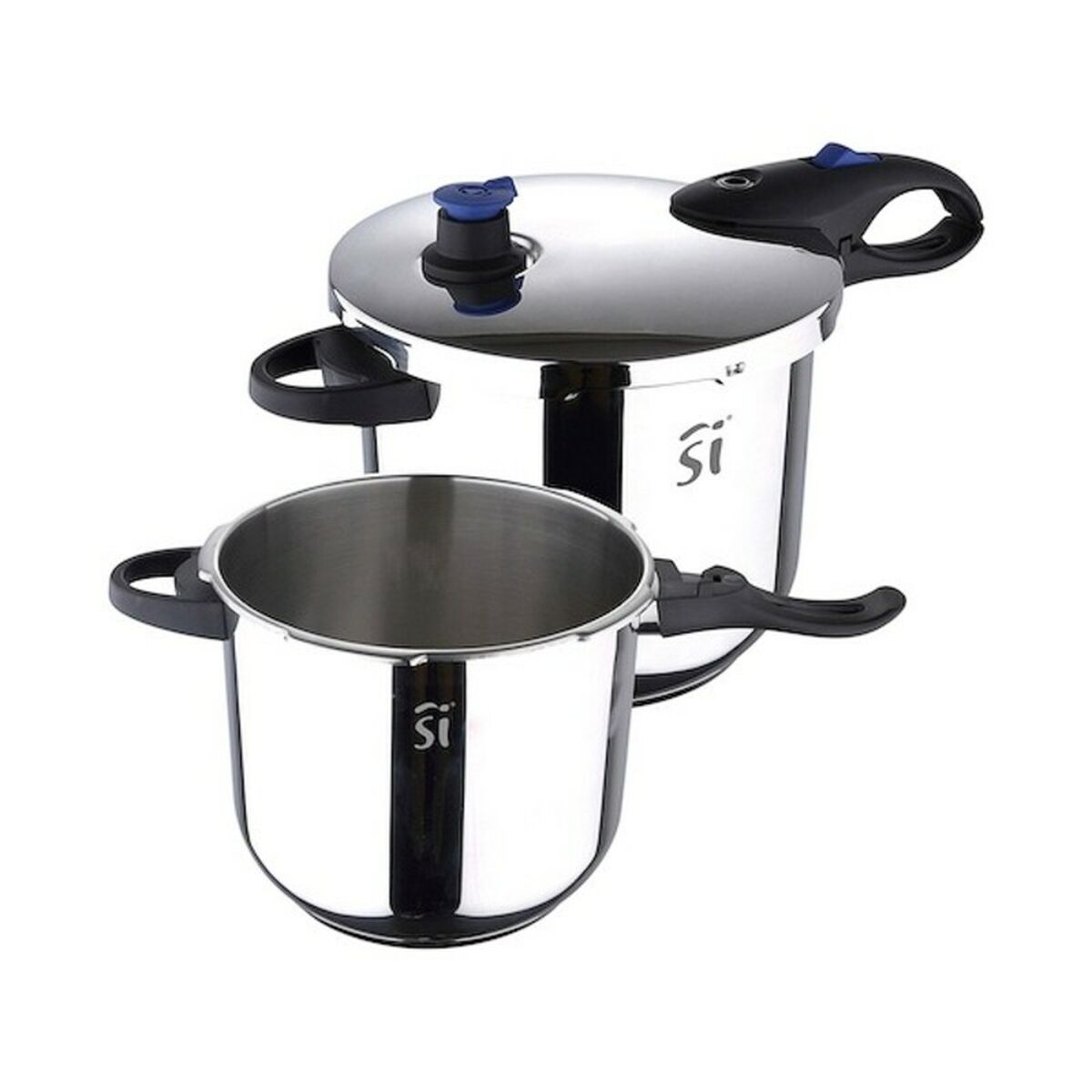 Set of pressure cookers San Ignacio Stainless steel 4 L 5,5 L Ø 22 cm Set of pressure cookers San Ignacio Stainless steel 4 L 5,5 L Ø 22 cm