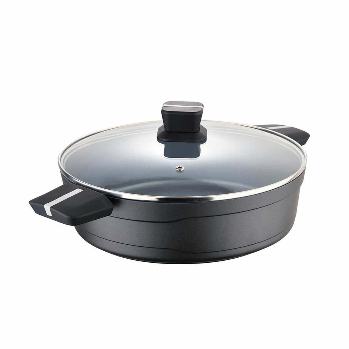 Pot with Glass Lid San Ignacio Bistro SG6427 Matte back Cast aluminium Drop Pot with Glass Lid San Ignacio Bistro SG6427 Matte back Cast aluminium Drop