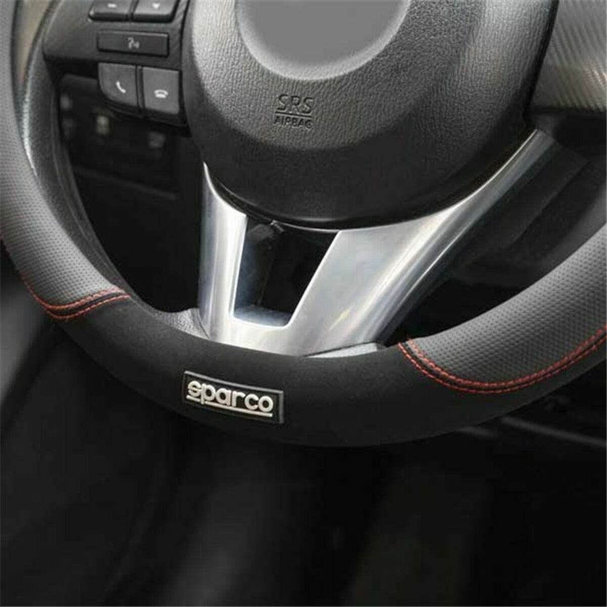 Steering Wheel Cover Sparco SPCS122RS 37-38 cm Red Steering Wheel Cover Sparco SPCS122RS 37-38 cm Red