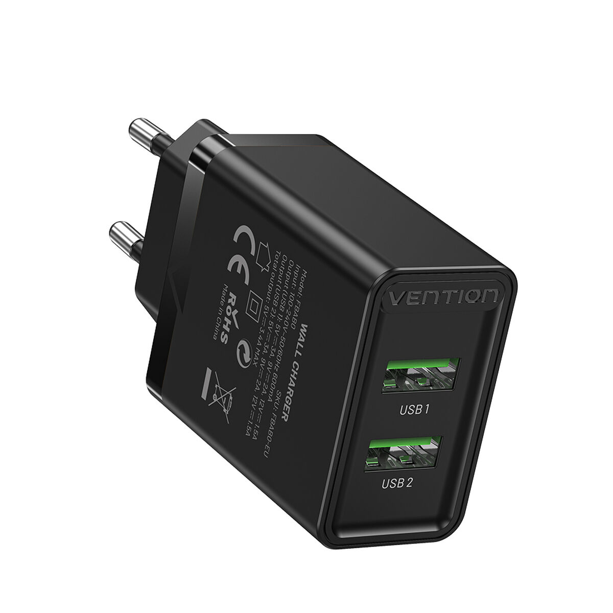 Wall Charger Vention FBAB0-EU Black 18 W Wall Charger Vention FBAB0-EU Black 18 W