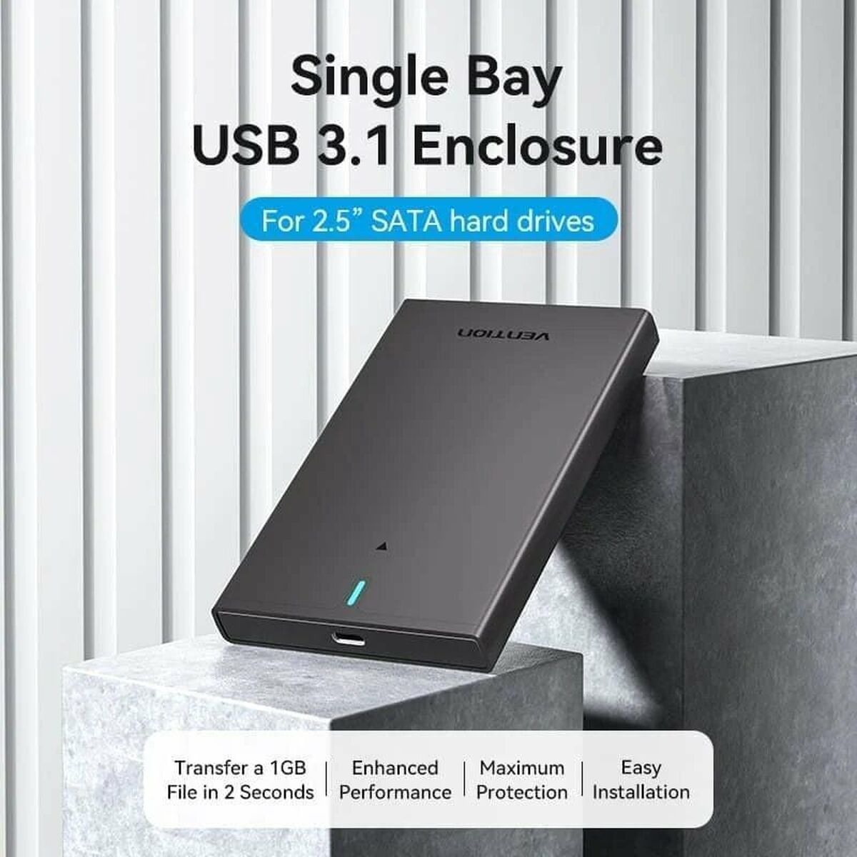 External Hard Drive Vention KPBB0 Black