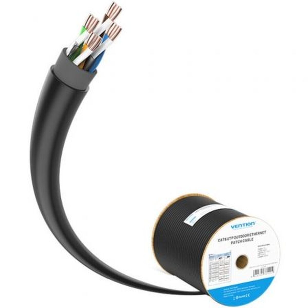 Category 6 Hard UTP RJ45 Cable Vention IHLB305 Black 305 m