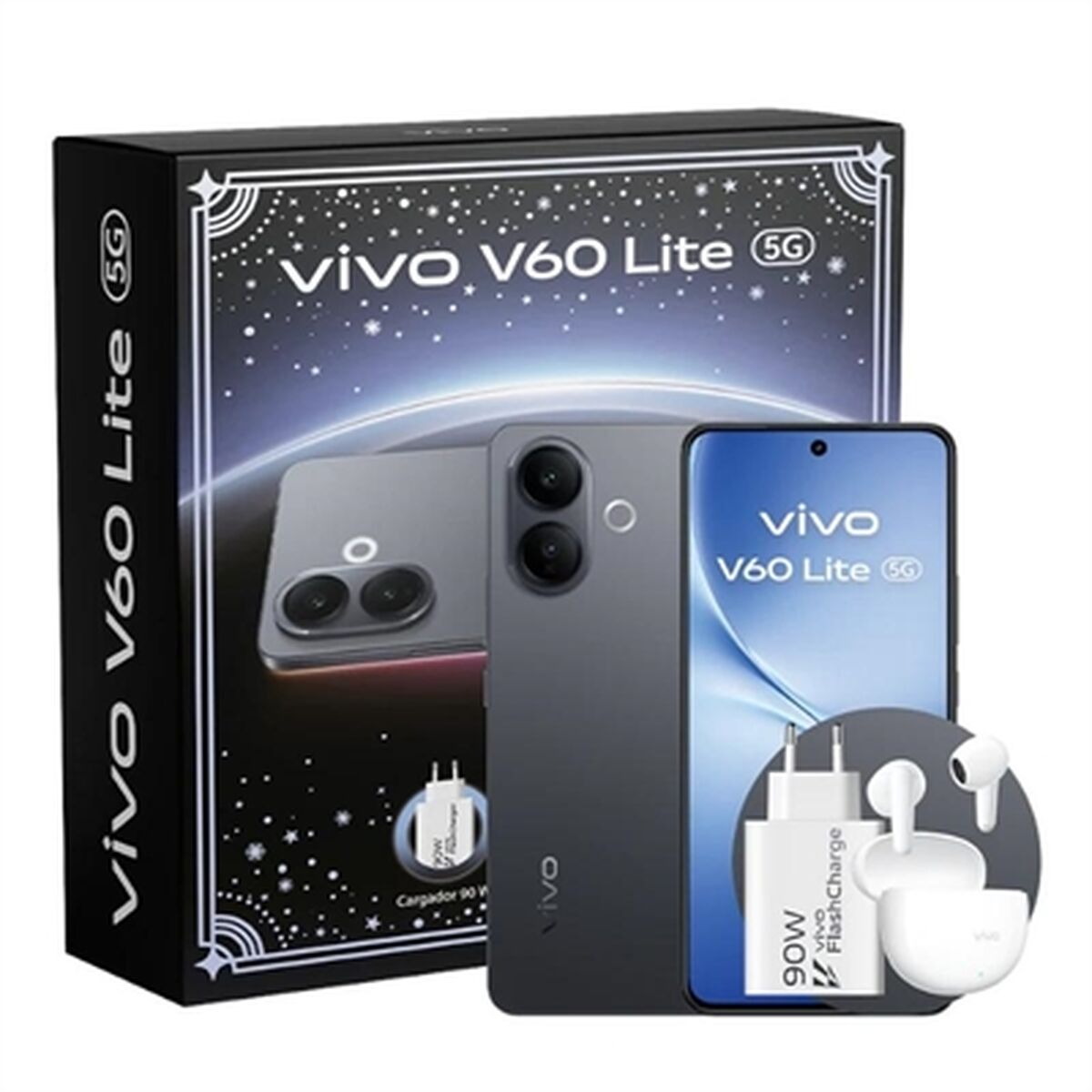 Smartphone Vivo V60 Lite 5G 6,77″ Octa Core 8 GB RAM 256 GB Black Smartphone Vivo V60 Lite 5G 6,77″ Octa Core 8 GB RAM 256 GB Black