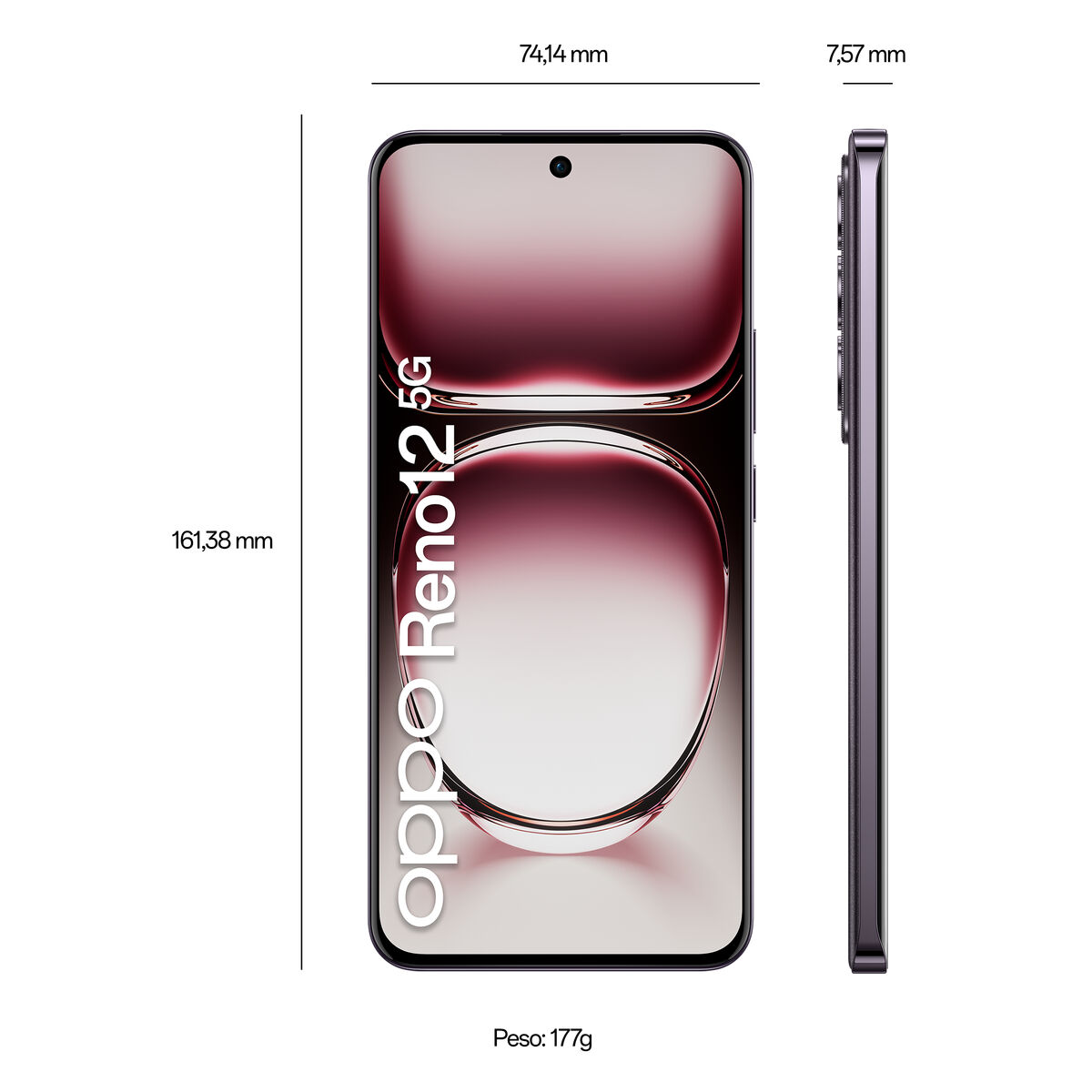 Smartphone Oppo Reno12 5G 6,7″ 12 GB RAM 256 GB Brown Black Dual SIM