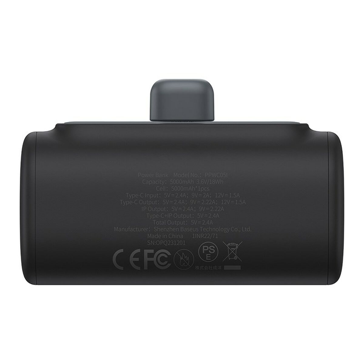 Powerbank Baseus P10068307113-00 Black 5000 mAh