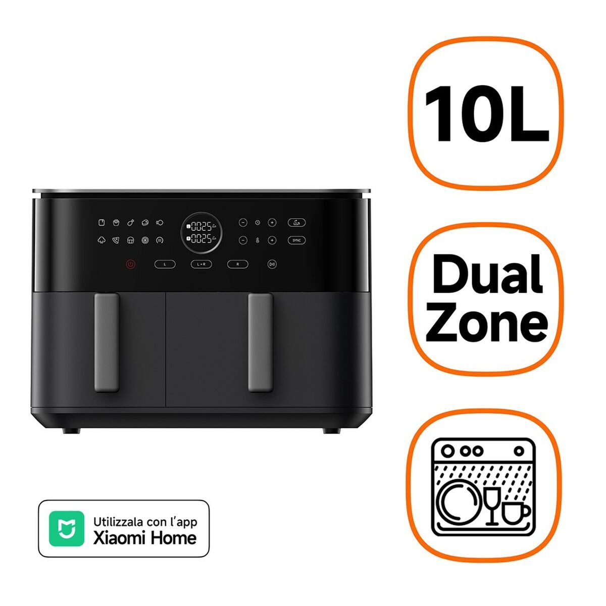 Air Fryer Xiaomi DUAL ZONE AF 10L Black 2700 W 10 L Air Fryer Xiaomi DUAL ZONE AF 10L Black 2700 W 10 L