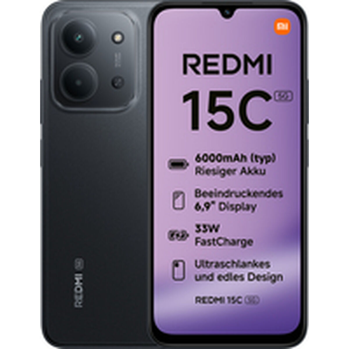 Smartphone Xiaomi Redmi 15C 6,9″ Octa Core 4 GB RAM 128 GB Black Smartphone Xiaomi Redmi 15C 6,9″ Octa Core 4 GB RAM 128 GB Black