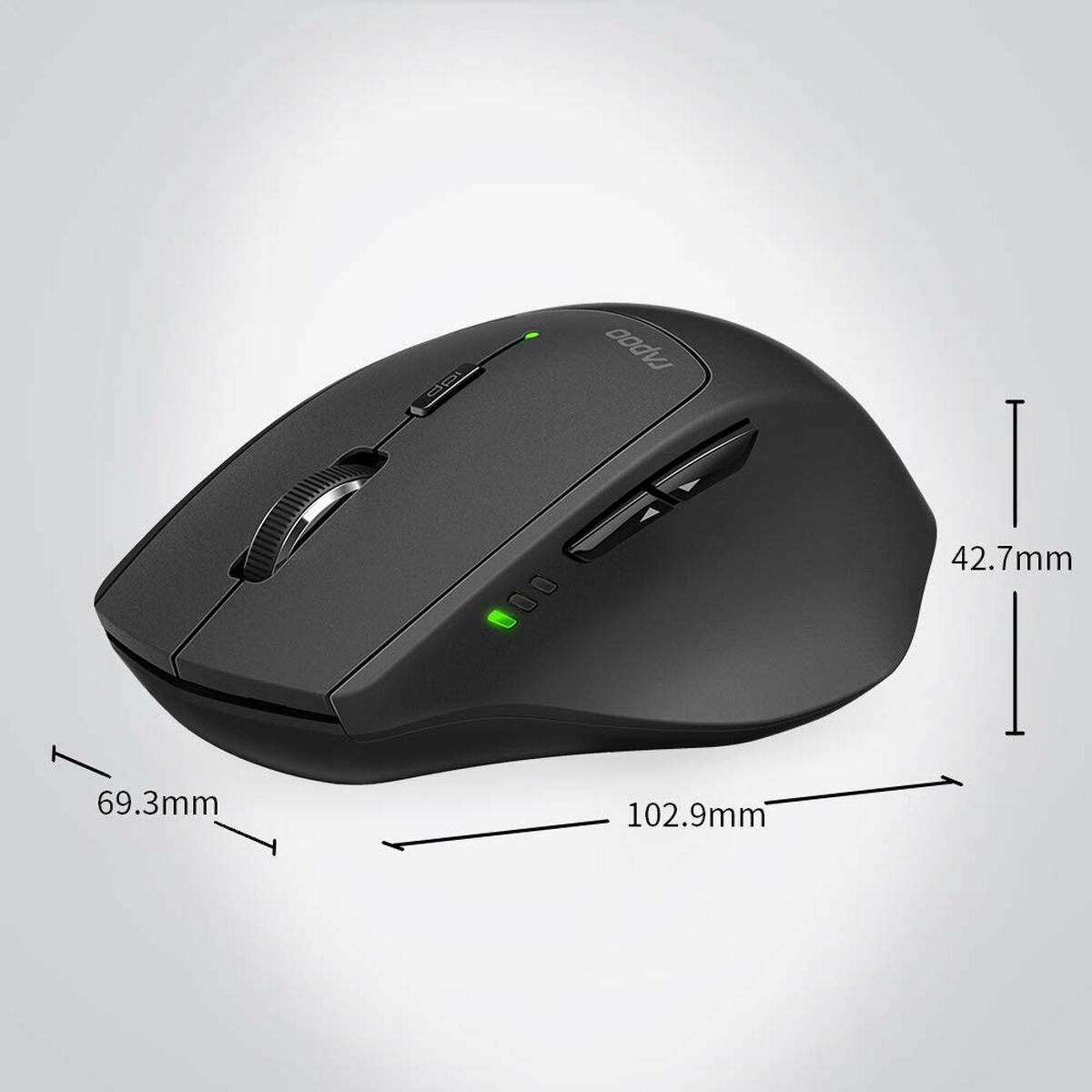 Mouse Rapoo Black Green 1600 dpi