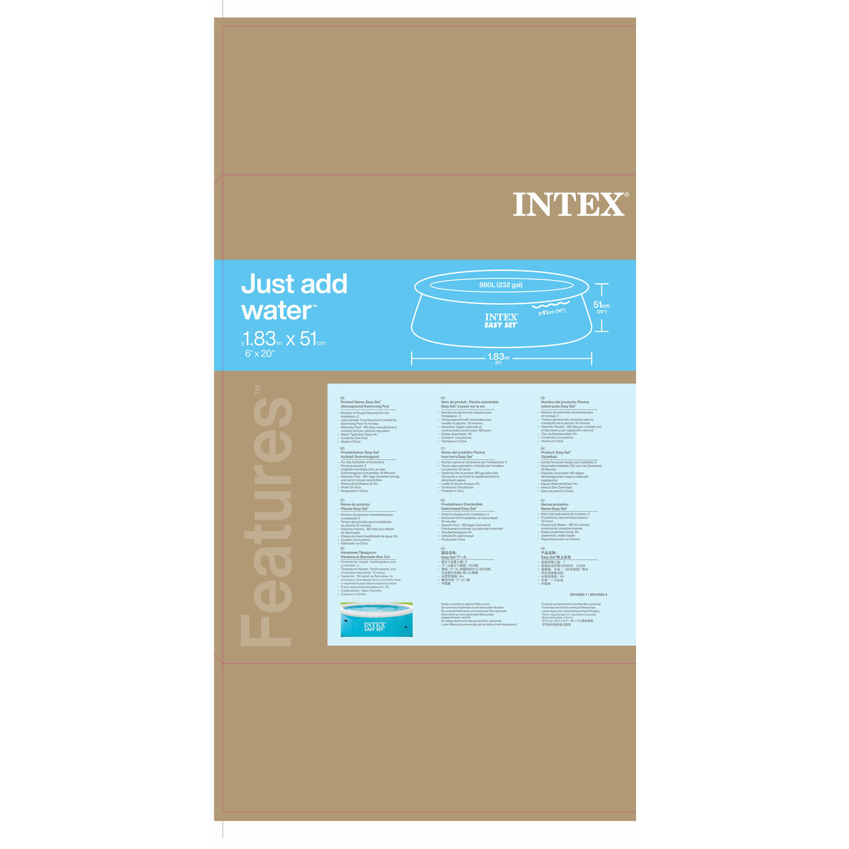 Inflatable pool EASY SET Intex 28101NP 886 L 880 L 183 x 51 x 183 cm