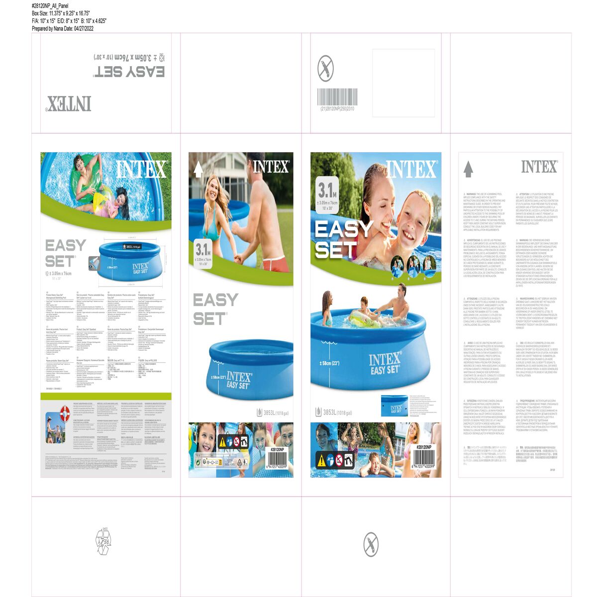 Inflatable pool Intex Easy Set 3853 L 305 x 76 x 305 cm