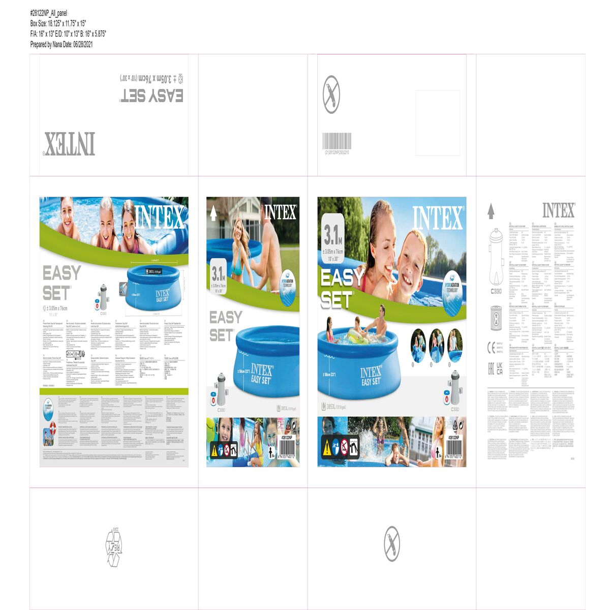 Inflatable pool Intex Easy Set 3853 L 305 x 76 x 305 cm