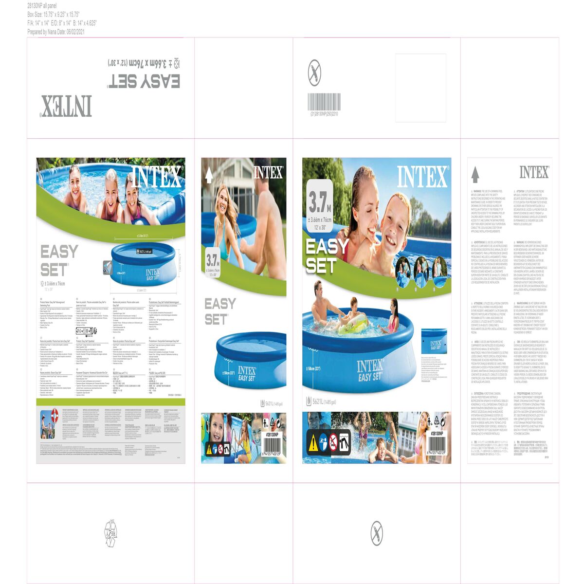 Inflatable pool Intex 28130NP 5621 L 366 x 76 x 366 cm
