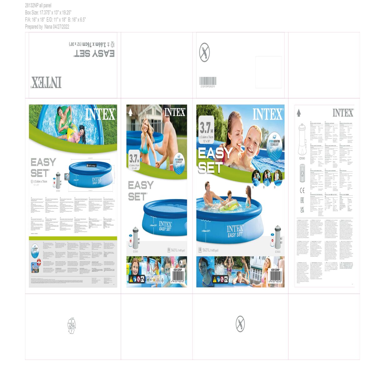 Inflatable pool EASY SET Intex 28132NP 366 x 76 x 366 cm 2006 l/h