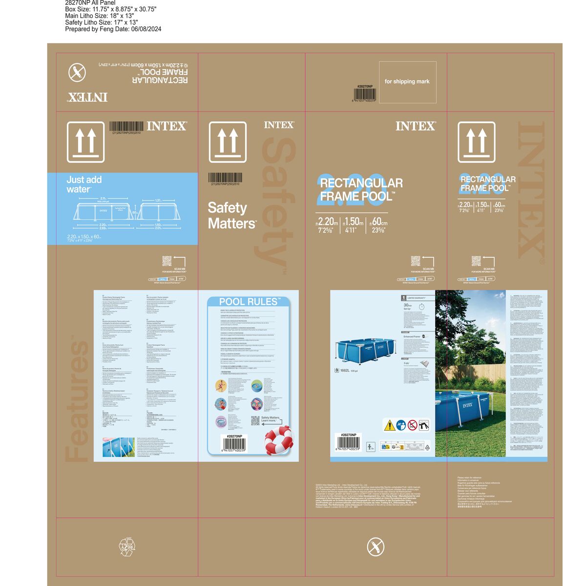 Removable pool Intex 28270NP 220 x 60 x 150 cm 1662 L