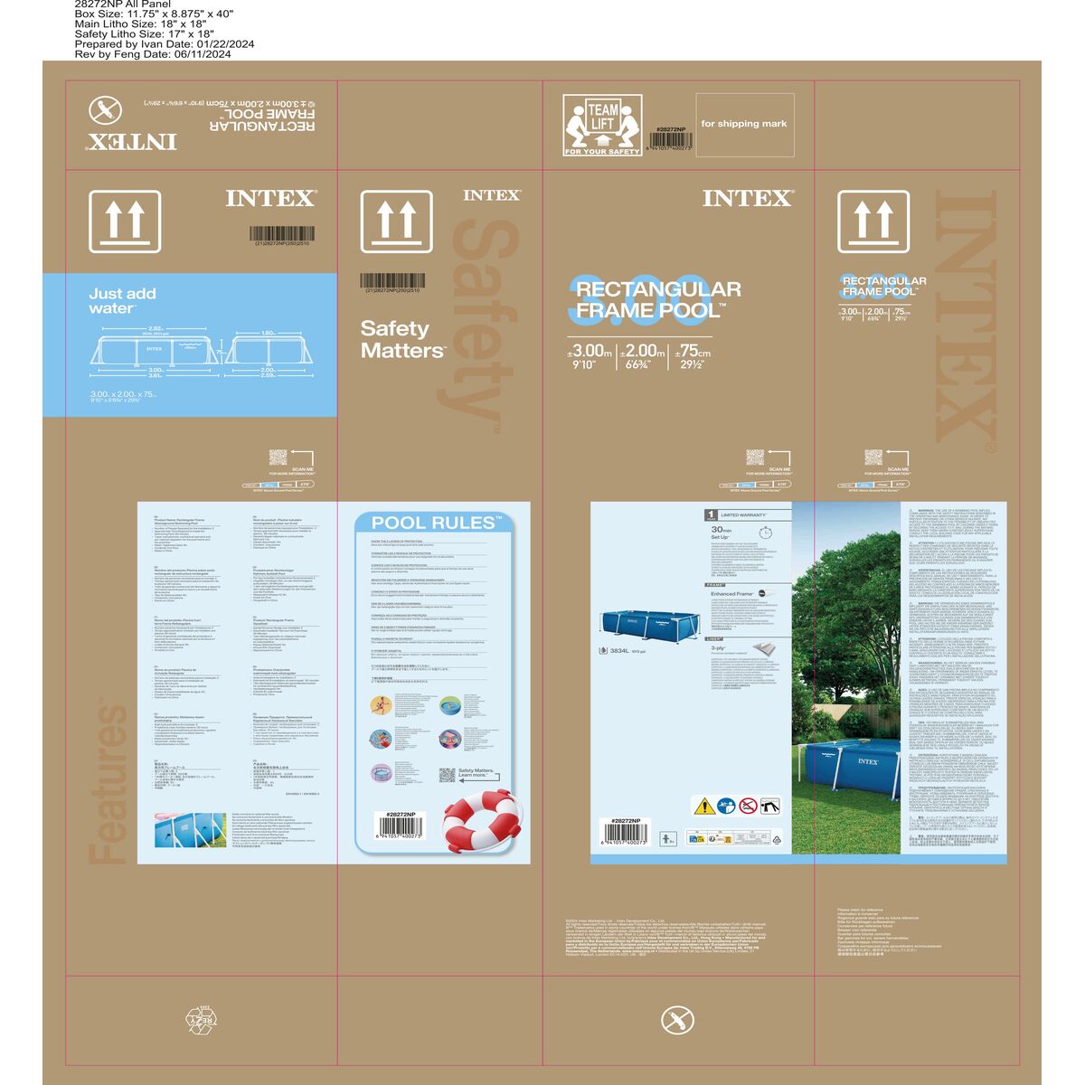 Removable pool Intex 28272NP 200 x 75 x 300 cm 3834 L